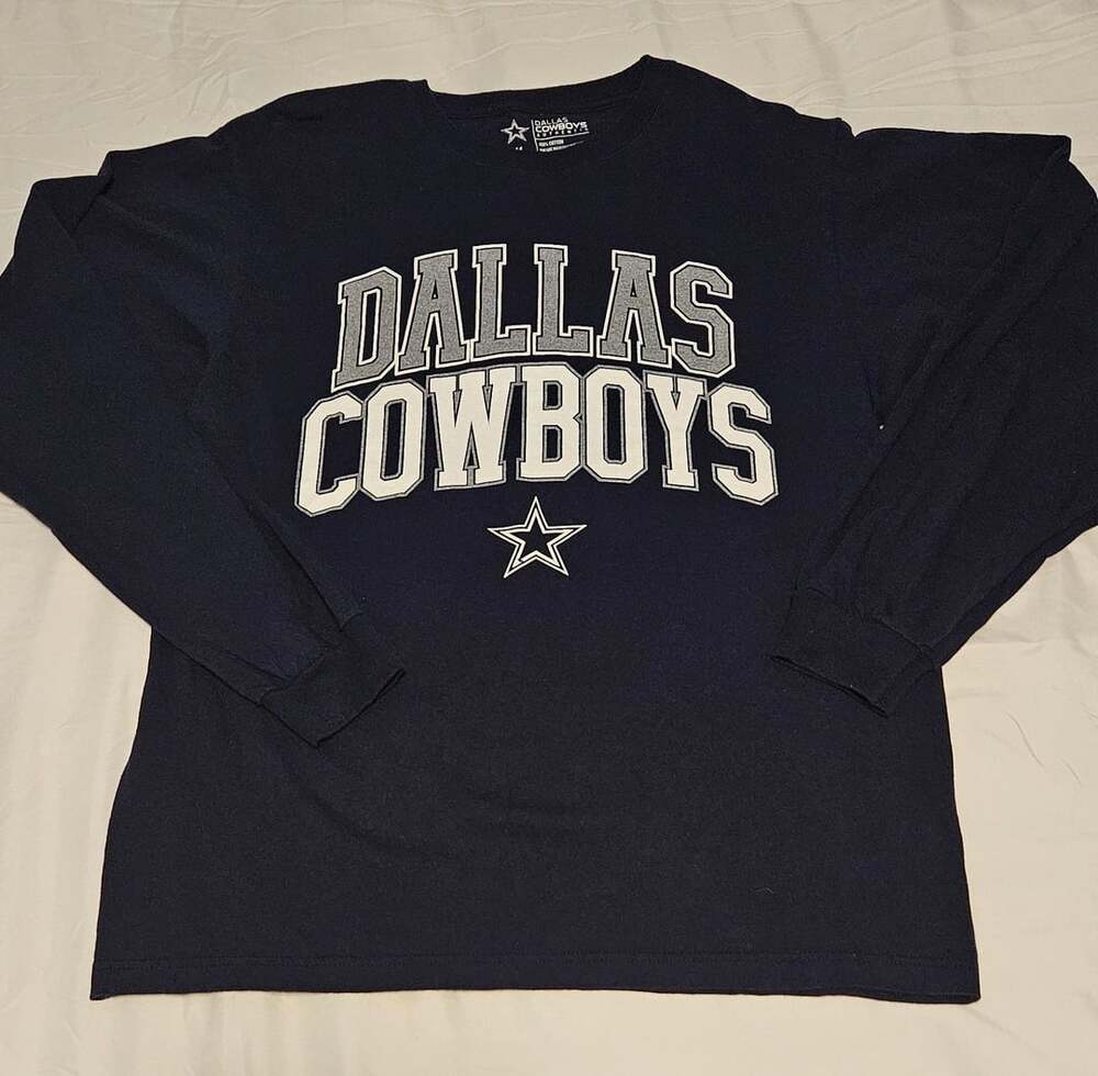 Dallas Cowboys Authentic NFL Navy Blue Long Sleeve T-Shirt Men's Size M